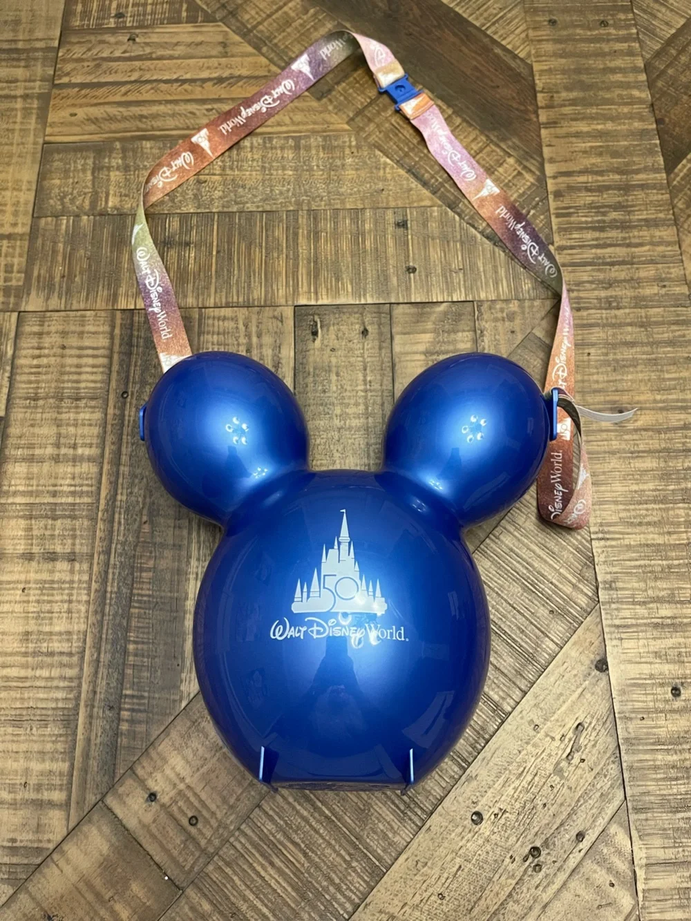 Walt Disney World 50th Anniversary Mickey Mouse Blue Balloon Popcorn Bucket